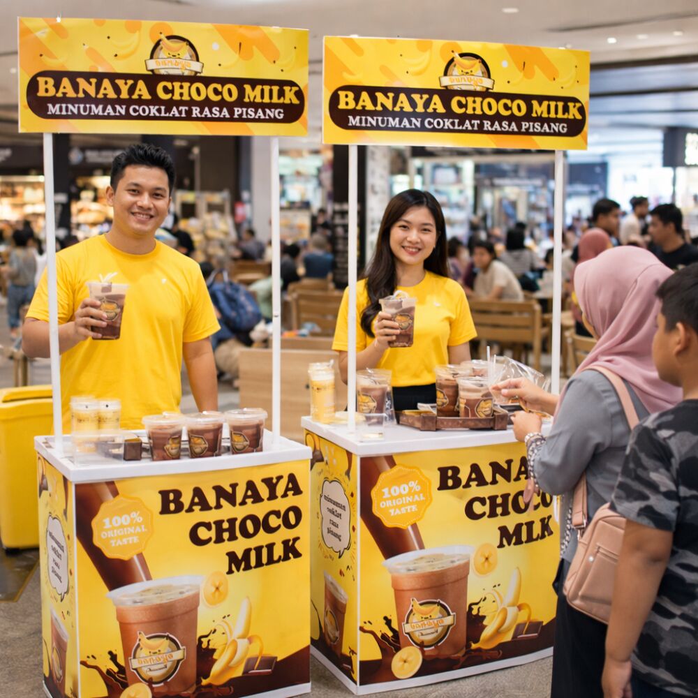 Paket Event Desk ( Cetakan, PVC, Rangka, Tas) + Laminating Glossy