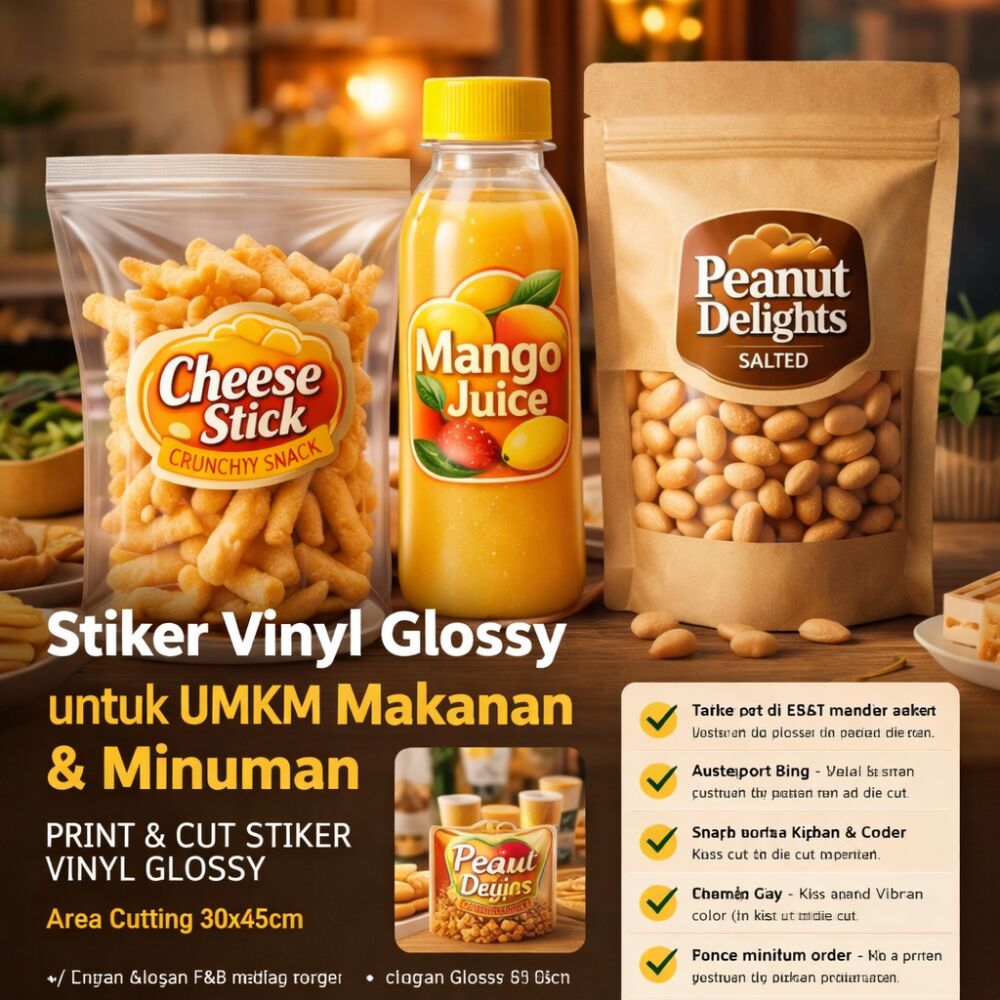 Print & Cut Stiker Vynil Glossy A3+