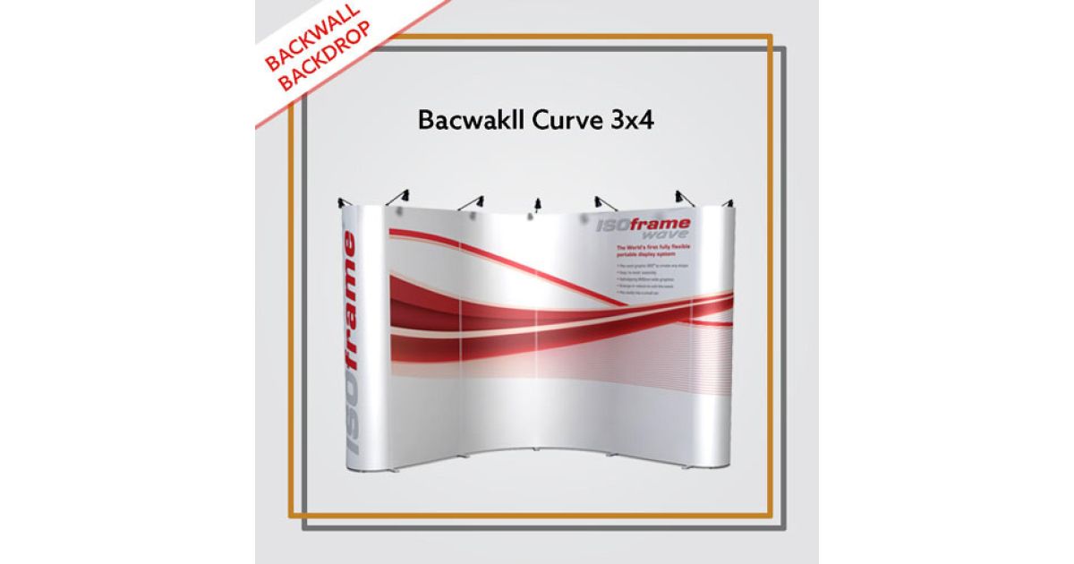 Backwall Portable 3x4 Curve Laminasi Matte