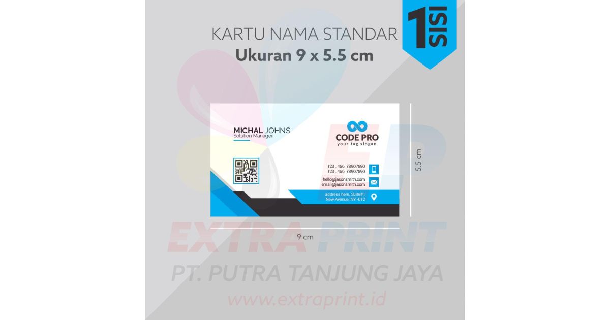 Kartu Nama 1 Muka Art Carton 360g