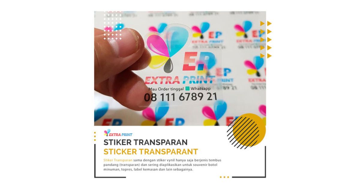 Print & Cut Stiker Vynil Transparant A3+