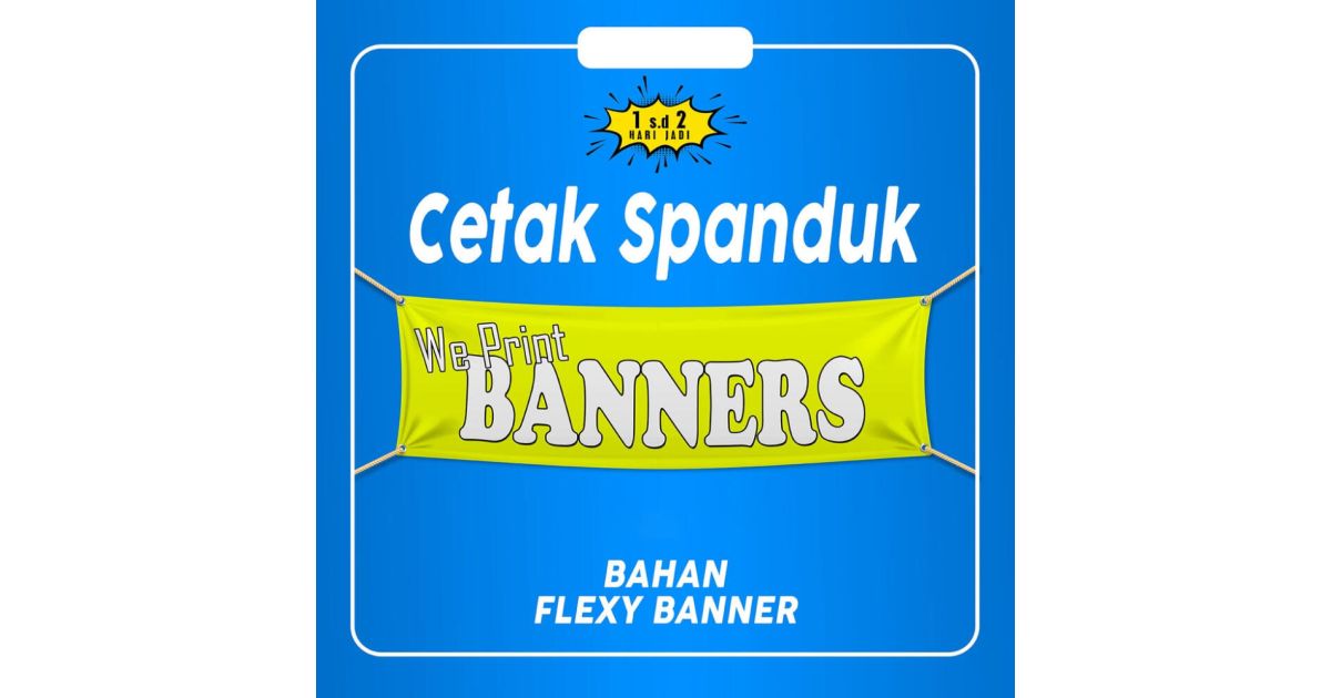 Spanduk 1x3 Meter – Flexi 340g Cetak Full Color Mesin
