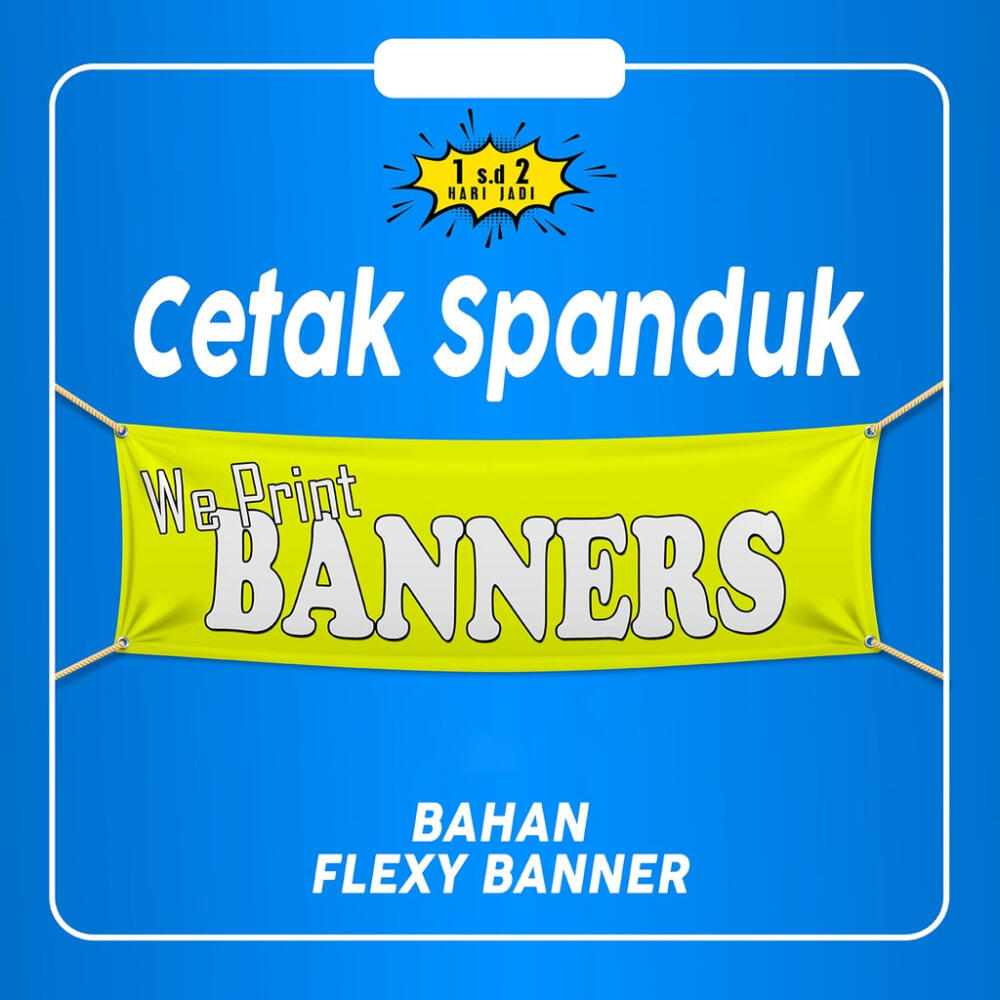 Spanduk 1x3 Meter – Flexi 340g Cetak Full Color Mesin
