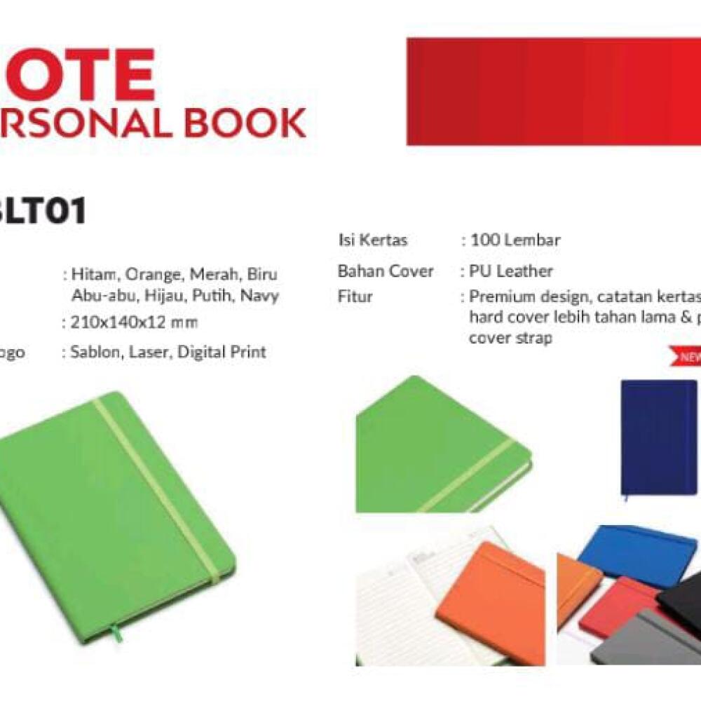 Note Personal Book PU Leather 210x140x12mm Isi 100 Lembar
